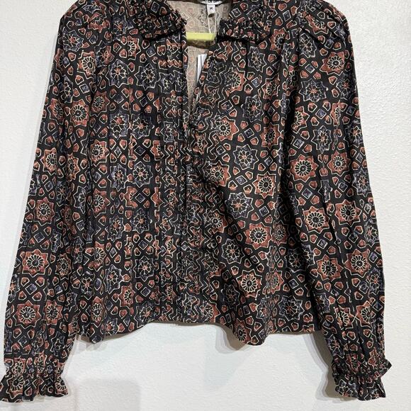 Walter Baker Cameron Mosaic Button Down Blouse Sz M NWT - Picture 4 of 12
